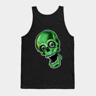 Green zombie halloween party skull Tank Top